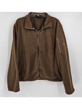 Guide Series Men's Large Brown Full-Zip Fleece Jacket Outdoor Hiking Hunting
